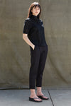 CIGARETTE TROUSER IN BLACK TWILL, S22