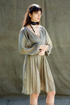 RAPP PARTY DRESS IN KHAKI, S22