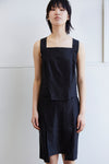 PANEL SKIRT IN EBONY, S23