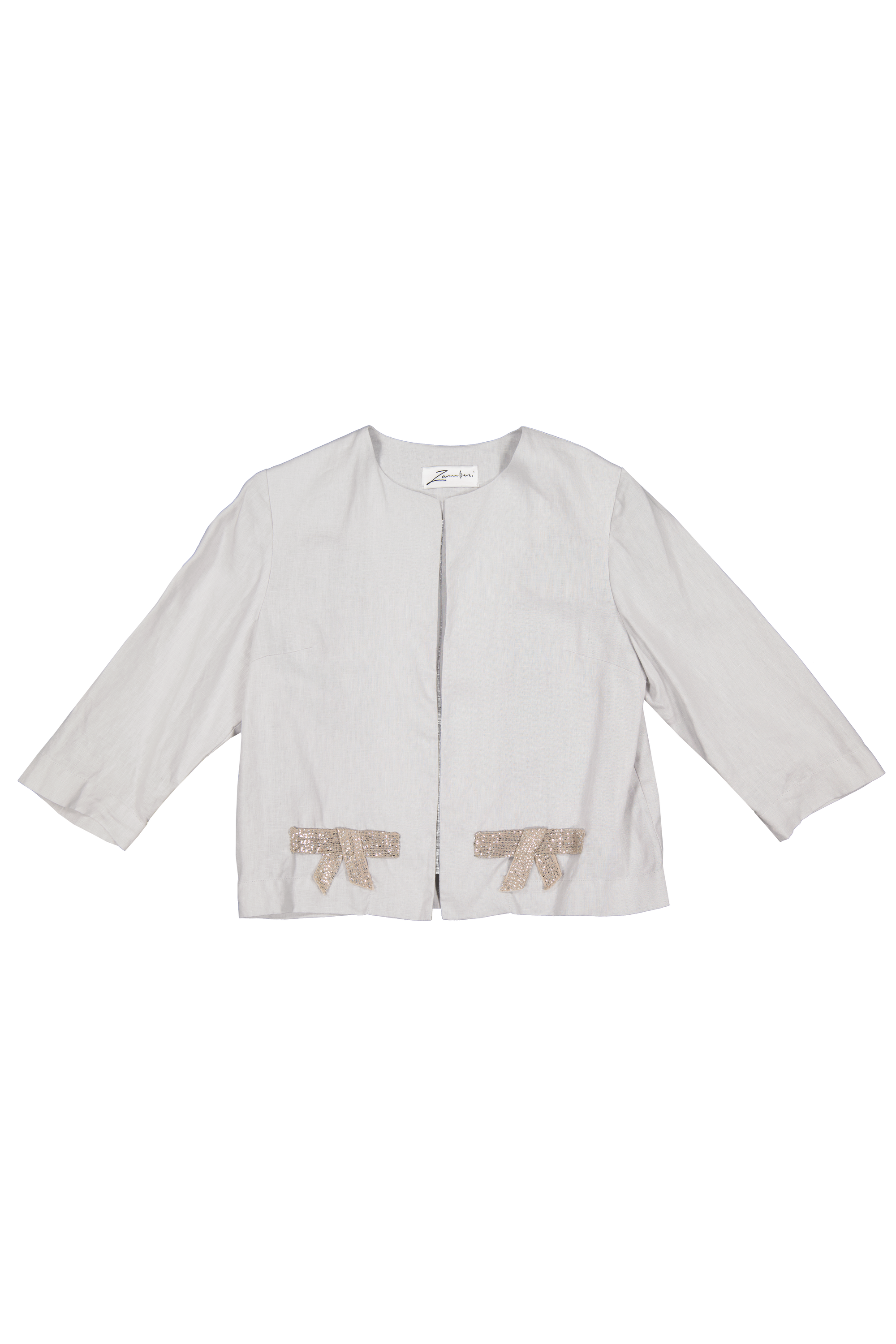 BOW JACKET IN DOVE, S23