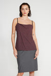 SQUARE CAMI IN MAROON TILE, S23