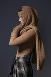 HOODED SCARF IN CAMEL, W23