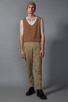 RIB VEST IN CAMEL,W23