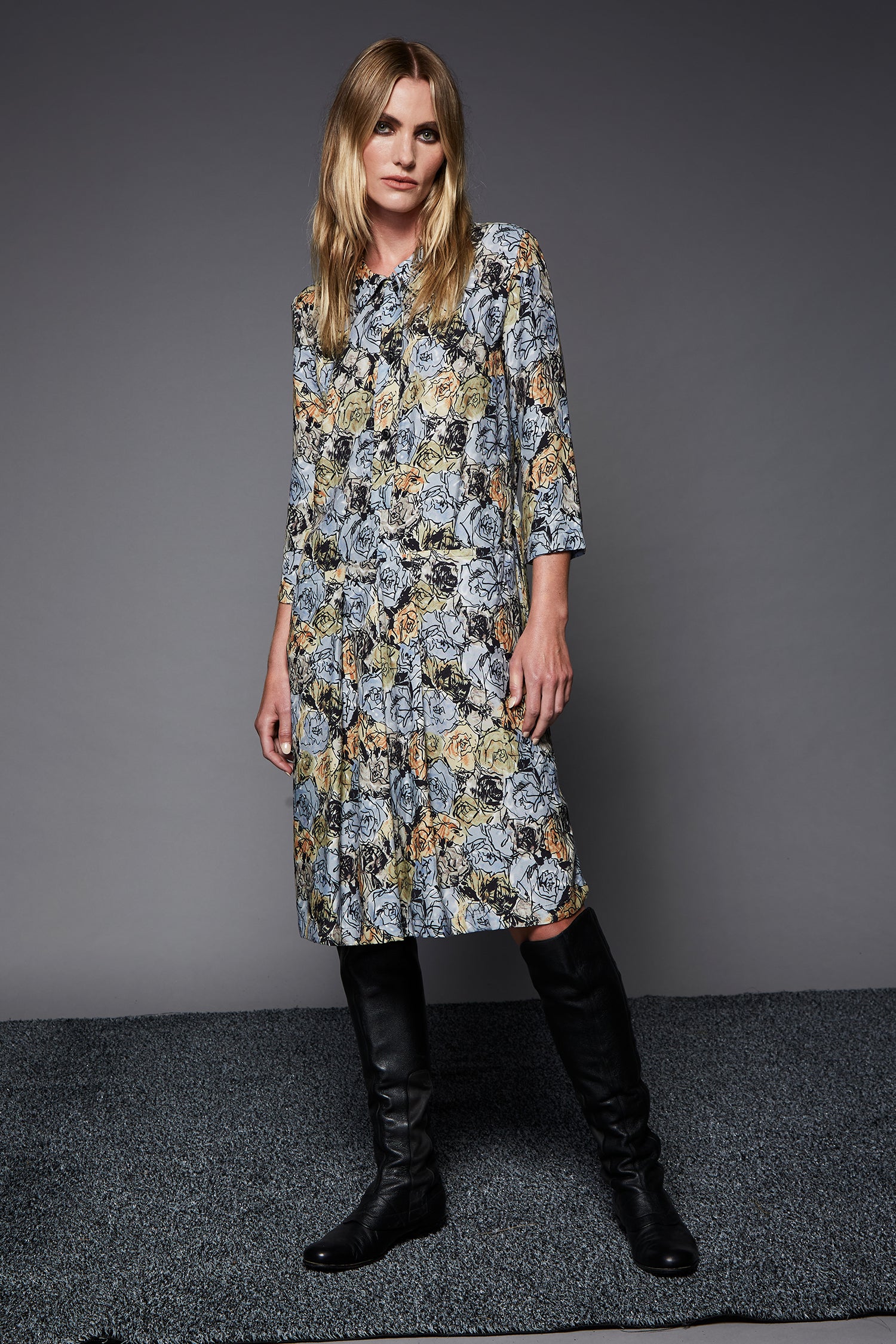 SHIRT DRESS IN ROSE, W23
